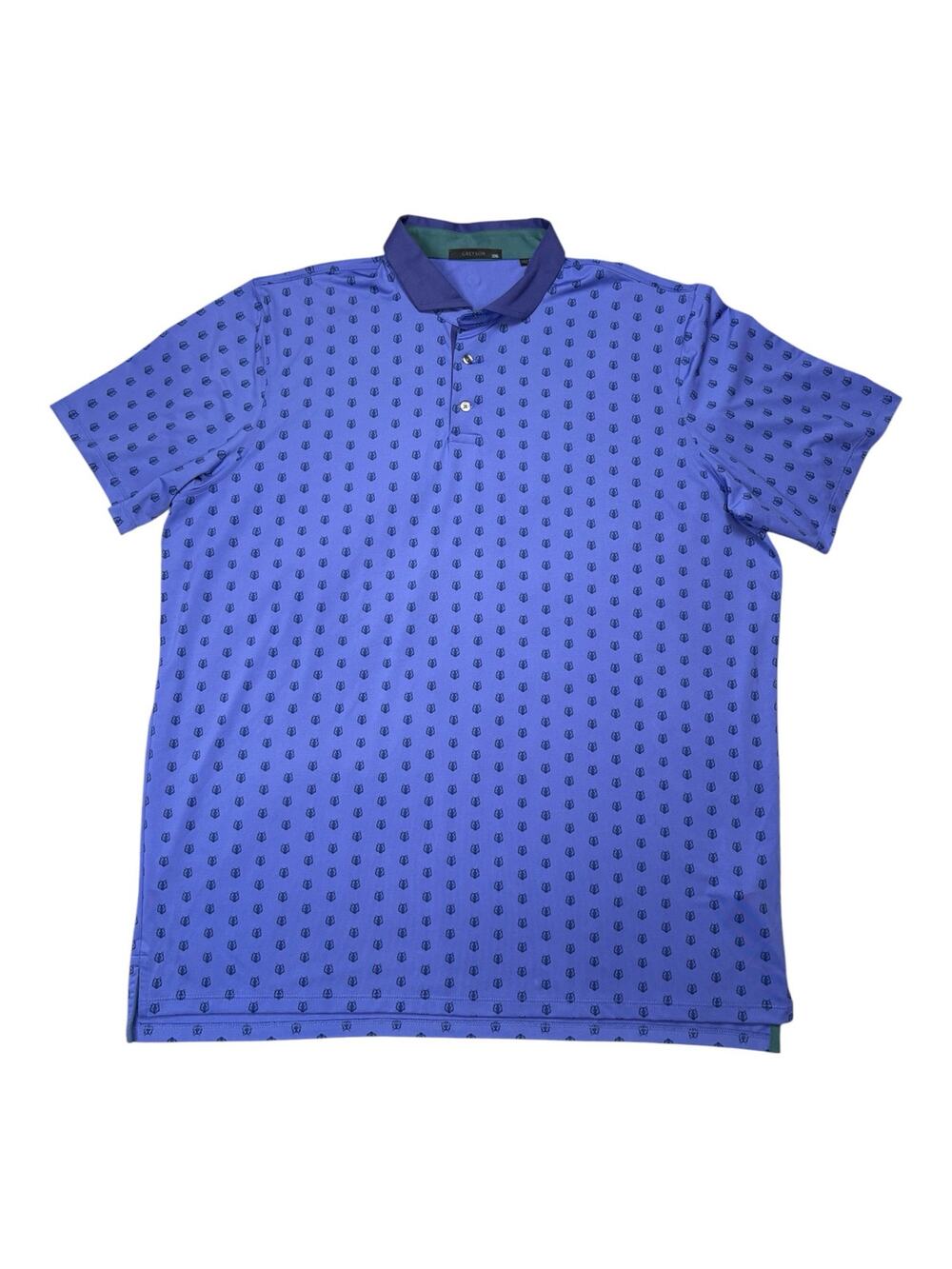 Greyson Short Sleeve Polo All Over Wolf Head Print Men's XXL Purple Outdoor Golf